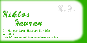 miklos havran business card